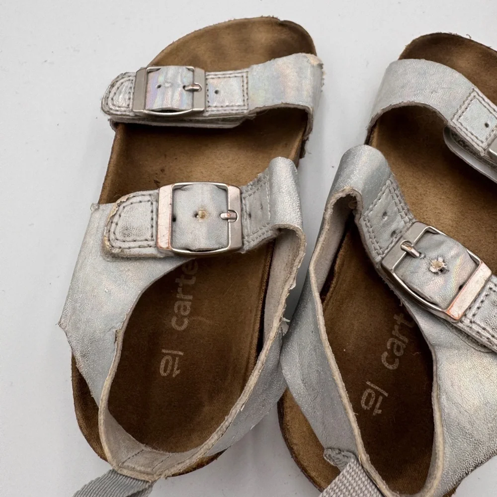 Carter's Girls Toddler Size 10 Kids Gladiator Sandals in Shimmering Silver